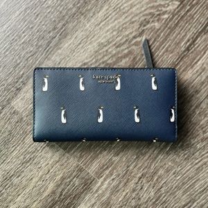 Navy Kate Spade Large Billfold Wallet
